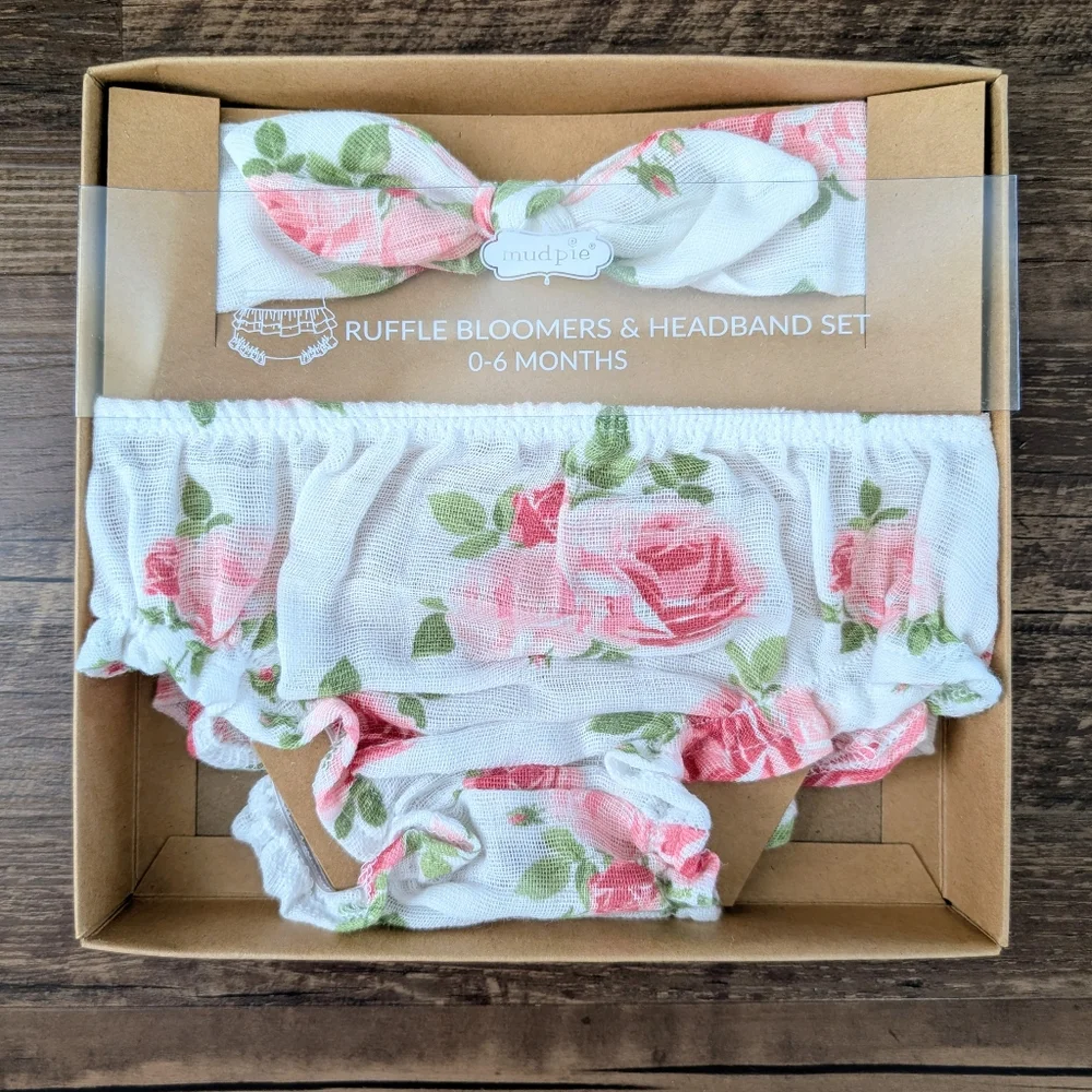 NWT Mud Pie Bloomer & Headband Set